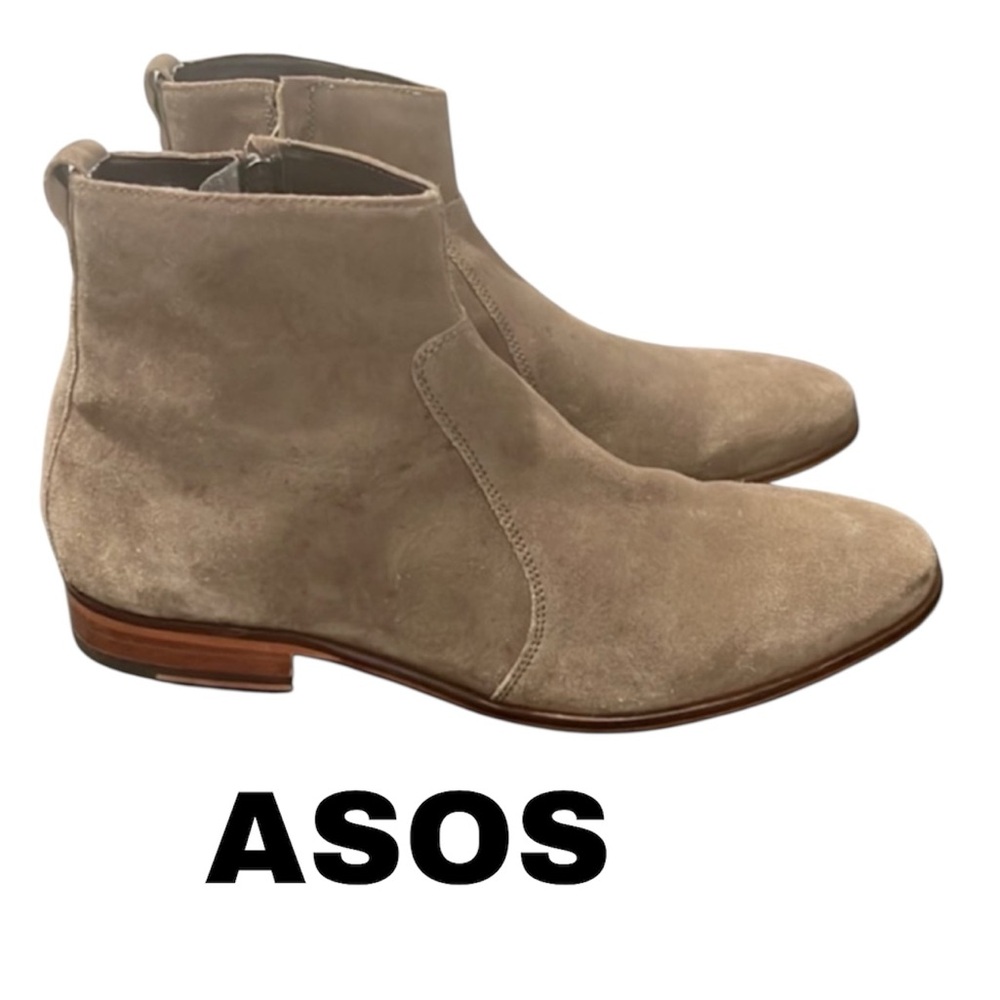 Authentic ASOS mens designer suede leather boots sz 12